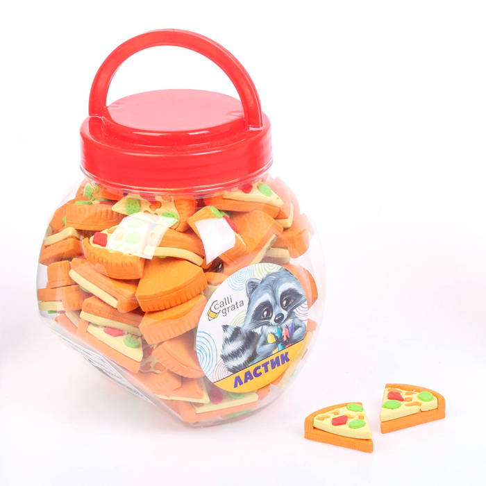 

Ластик фигурный "Пицца" (6 штук), Разноцветный