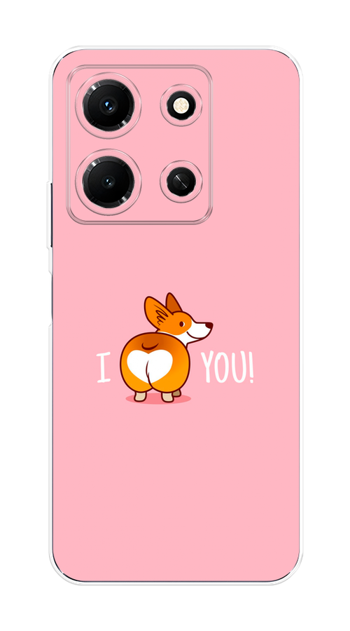 

Чехол на Infinix Note 30i "Корги I love you", Розовый;коричневый;белый, 3104350-1