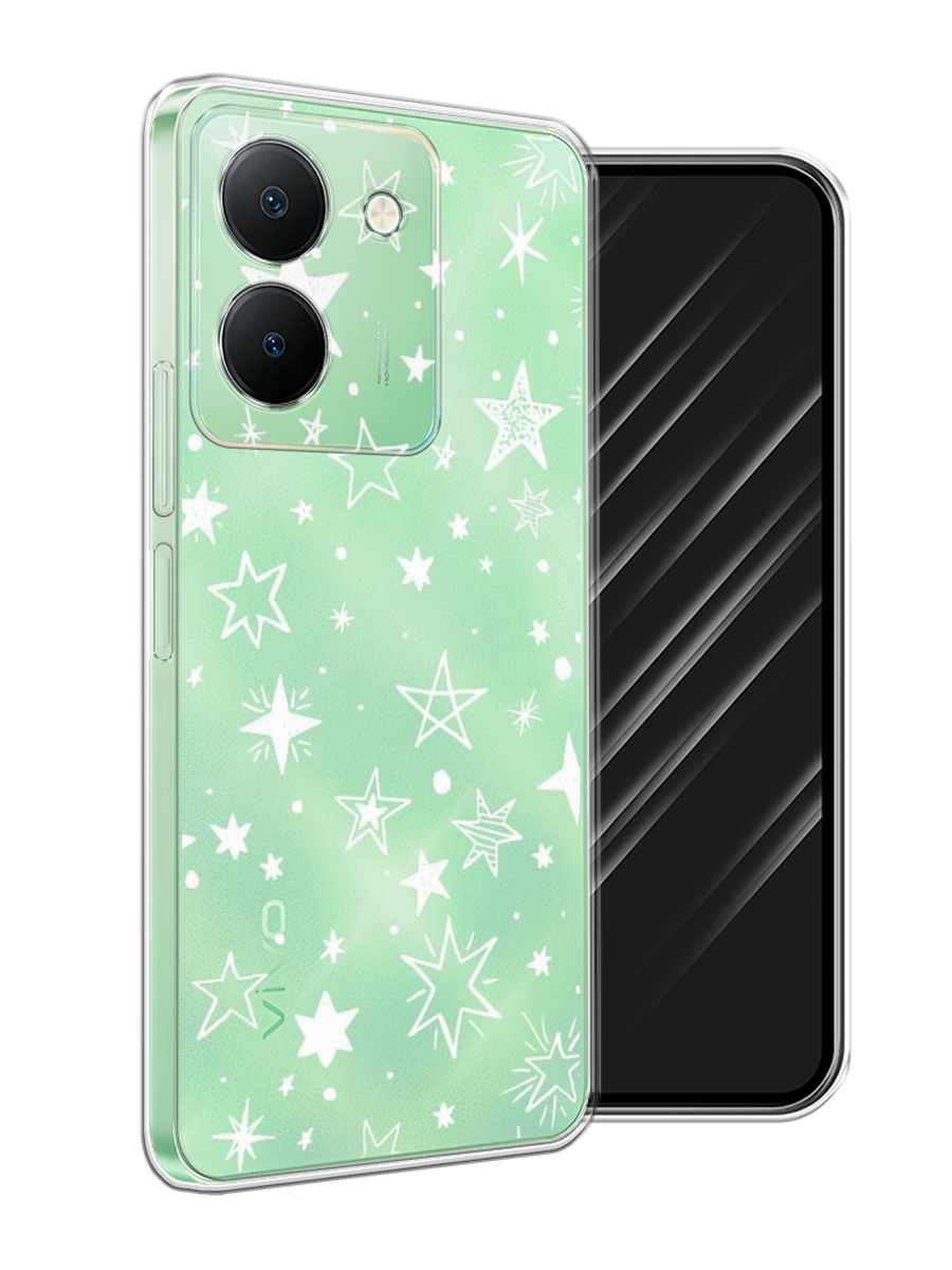 

Чехол Awog на Vivo Y27S "Звездочки графика белая", Прозрачный;белый, 269750-1