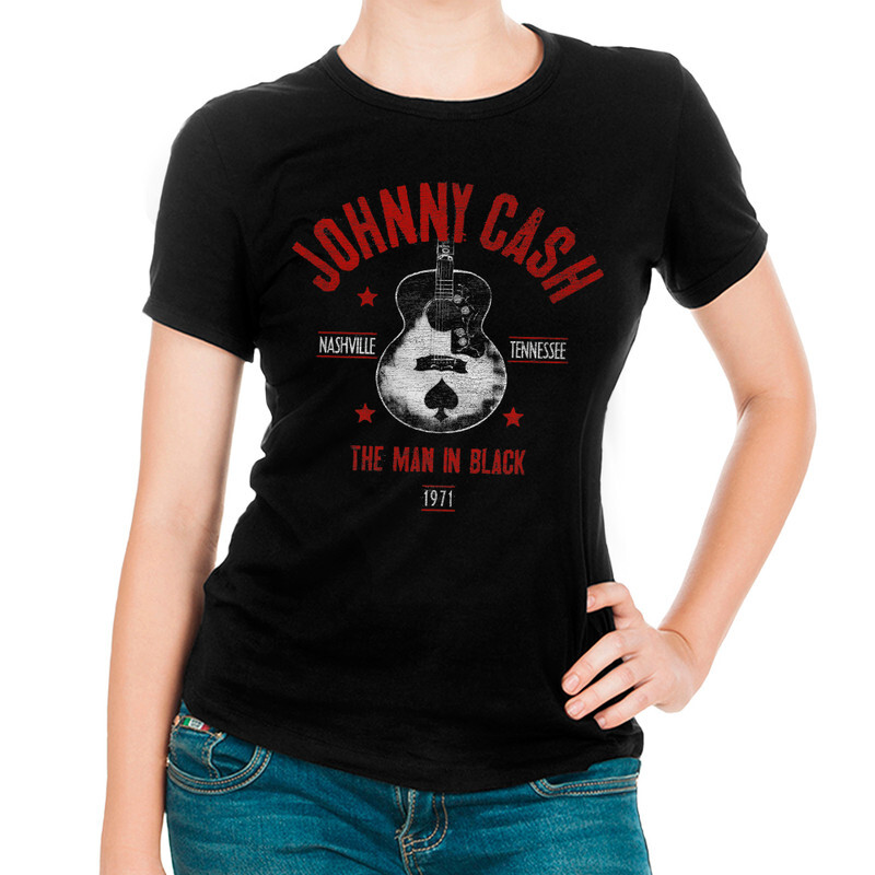 фото Футболка женская dream shirts джонни кэш - johnny cash 976365111 черная 2xl