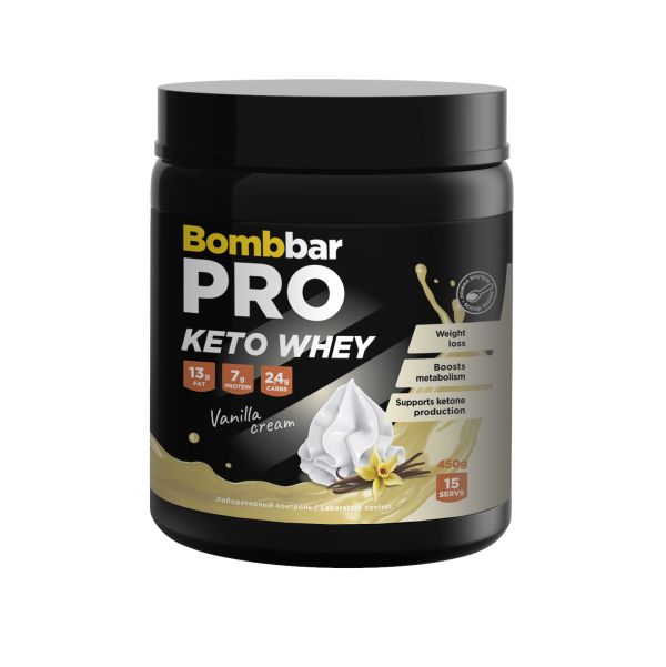 Bombbar Bombbar, PRO Keto Whey, 450г (Сливочная ваниль)