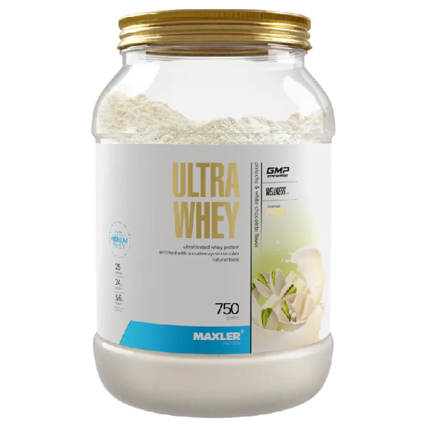 фото Сывороточный протеин maxler ultra whey фисташка и белый шоколад 750 г