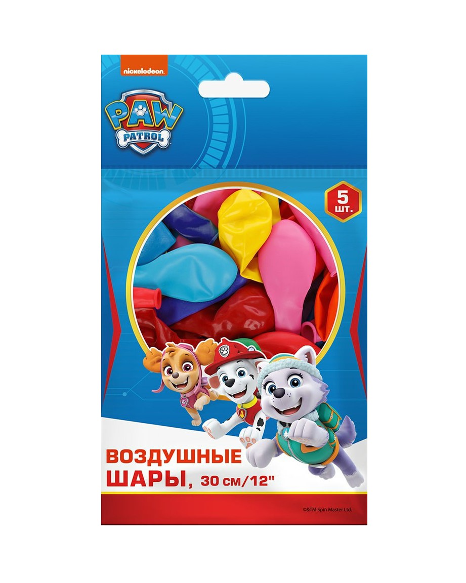 

Воздушные шарики ND Play Щенячий патруль 30 см х 5 шт, Разноцветный
