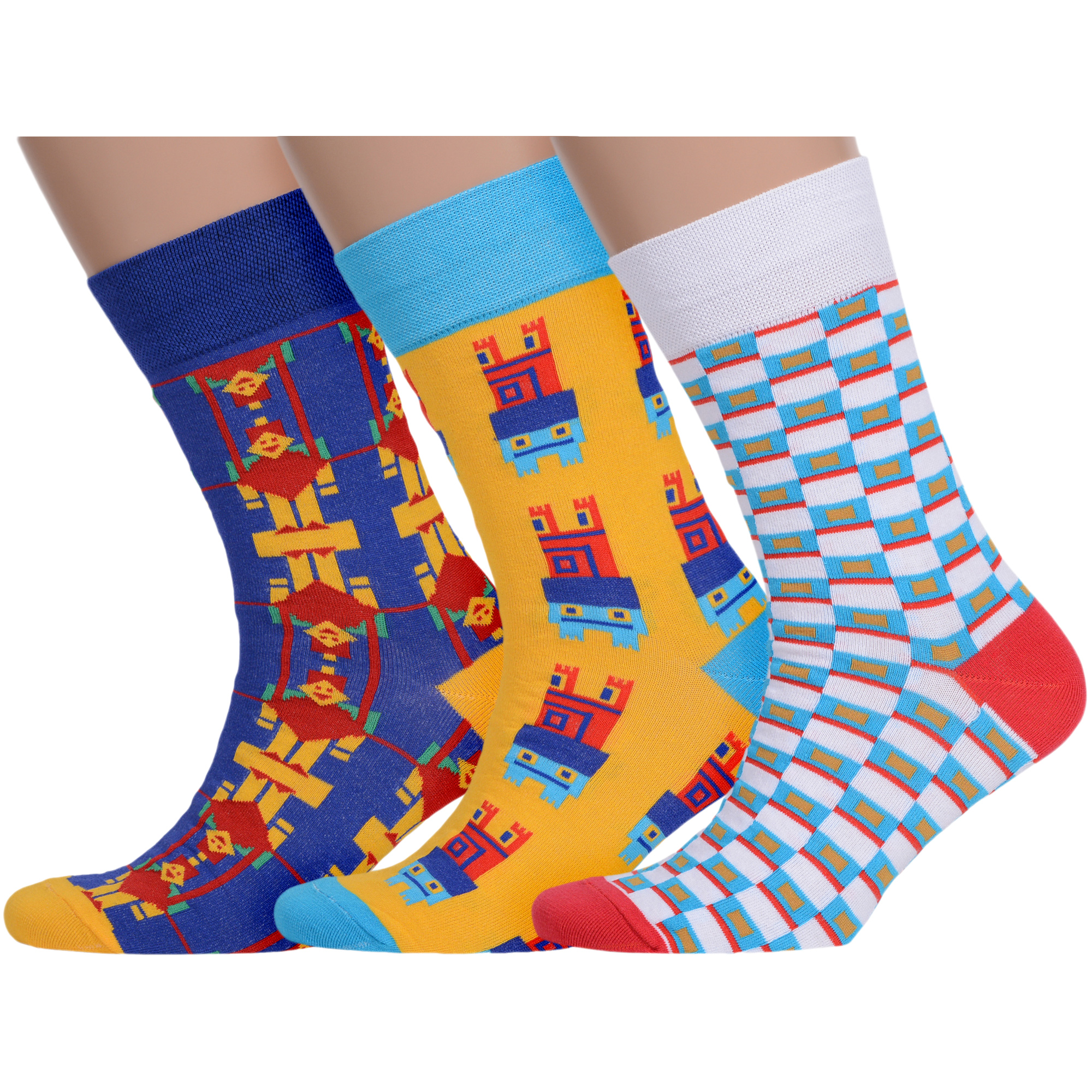 

Комплект носков мужских MoscowSocksClub msk3-М38 разноцветных 29, Синий;желтый;белый;разноцветный, msk3-М38