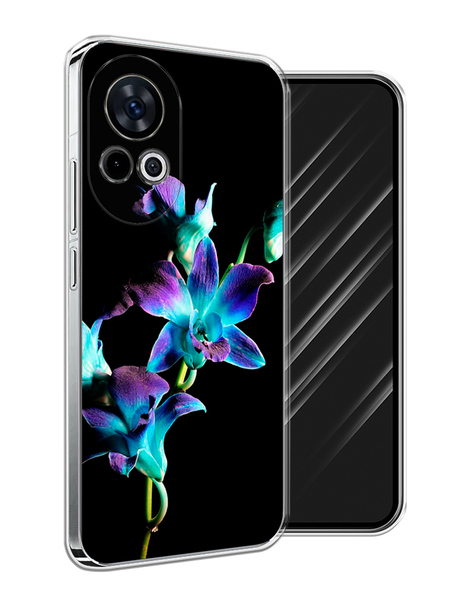 

Чехол Awog на Huawei Nova 12 "Синий цветок на черном", Черный;голубой;синий, 6123050-1