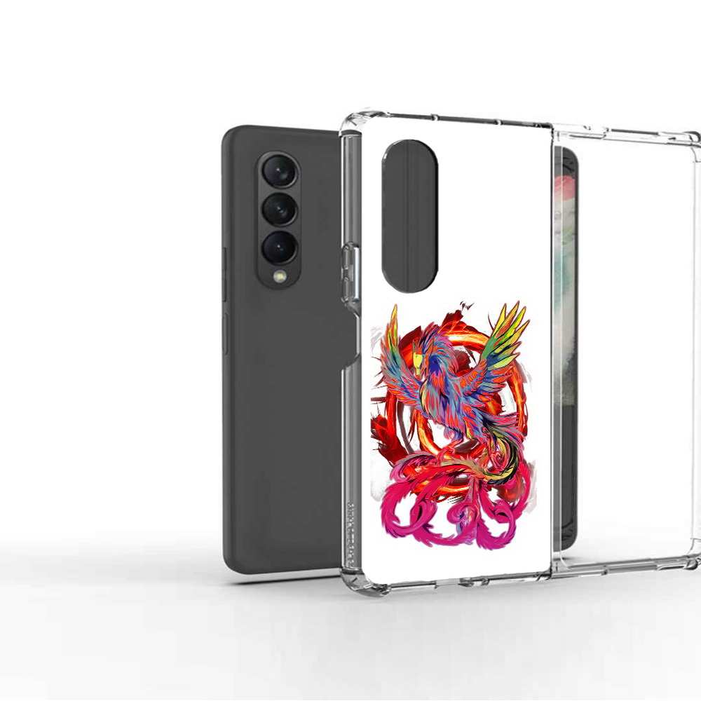 

Чехол MyPads Tocco для Samsung Galaxy Z Fold2 красочный феникс, Прозрачный, Tocco