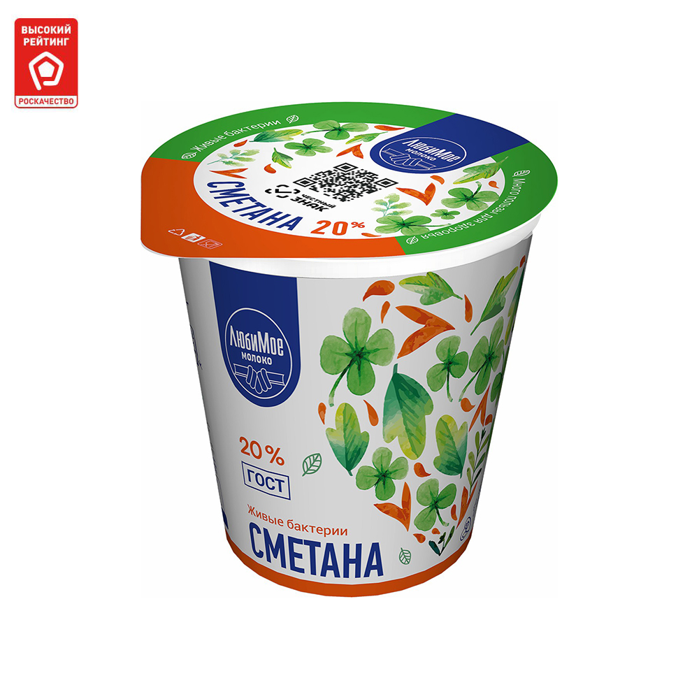 

Сметана Любимое молоко 20% 400 г