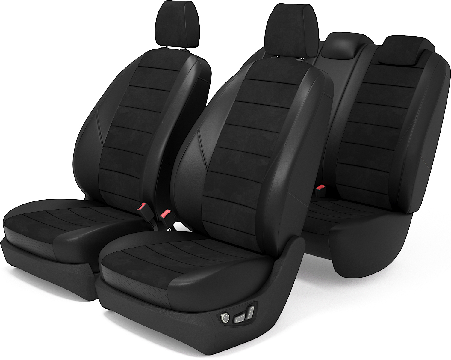 

Комплект чехлов Хендай Солярис 1 Седан с 2010 по 2017 год, Алькантара, Черный, LSolaris20102017SD