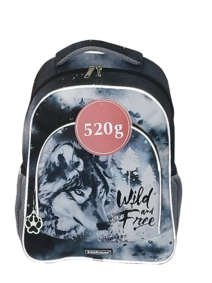 

Школьный рюкзак с грудной перемычкой ErichKrause ErgoLine 15L Timber Wolf 60100, Серый, ErgoLine