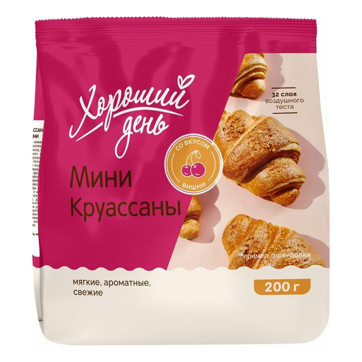 

Круассаны Сладкий край слоеные со вкусом вишни мини 200 г