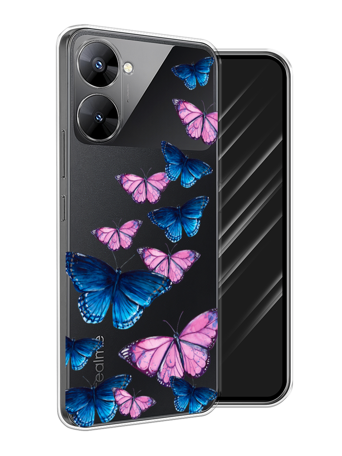 

Чехол Awog на Realme V30 5G/V30T 5G "Полет бабочек", Синий;черный;розовый, 2513550-2