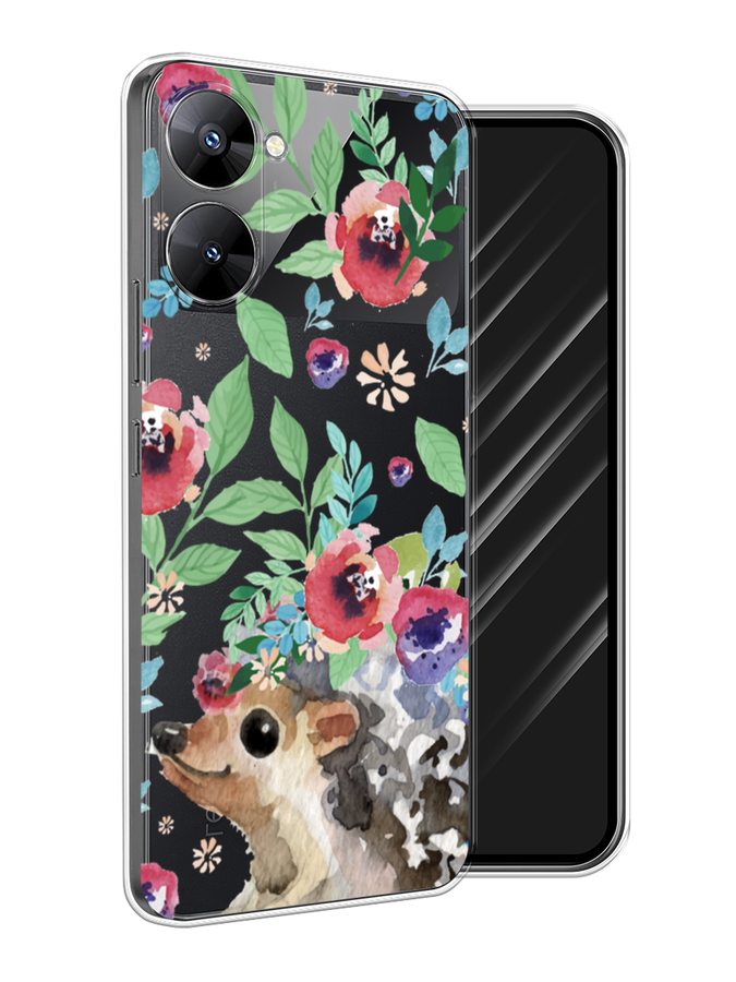 

Чехол Awog на Realme V30 5G/V30T 5G "Ежик в цветах акварель", Розовый;зеленый;коричневый, 2513550-2