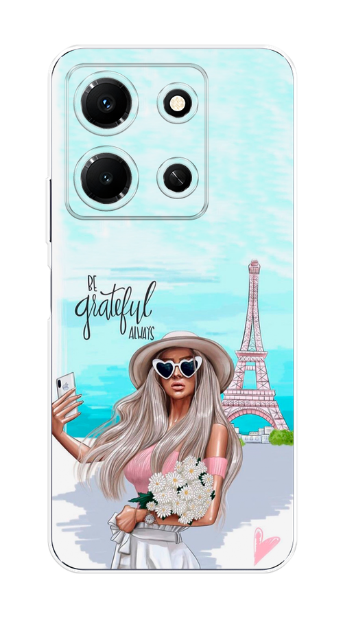 

Чехол на Infinix Note 30i "Селфи Париж", Голубой;бежевый, 3104350-6