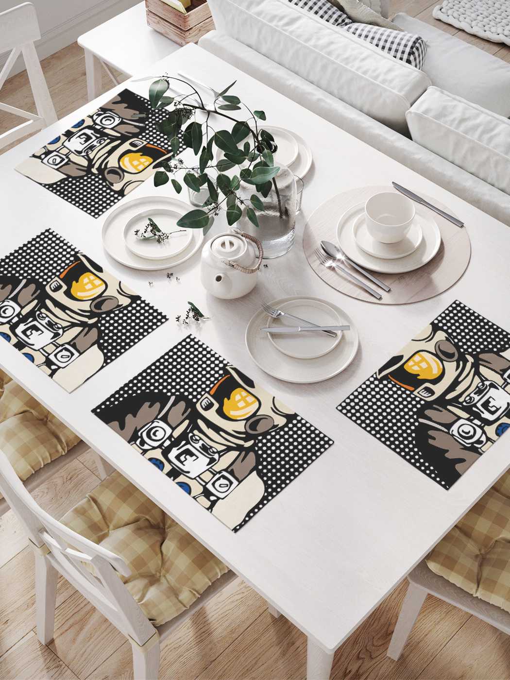 

Комплект салфеток JoyArty "Серьезный космонавт" (32х46 см, 4 шт.), Зеленый