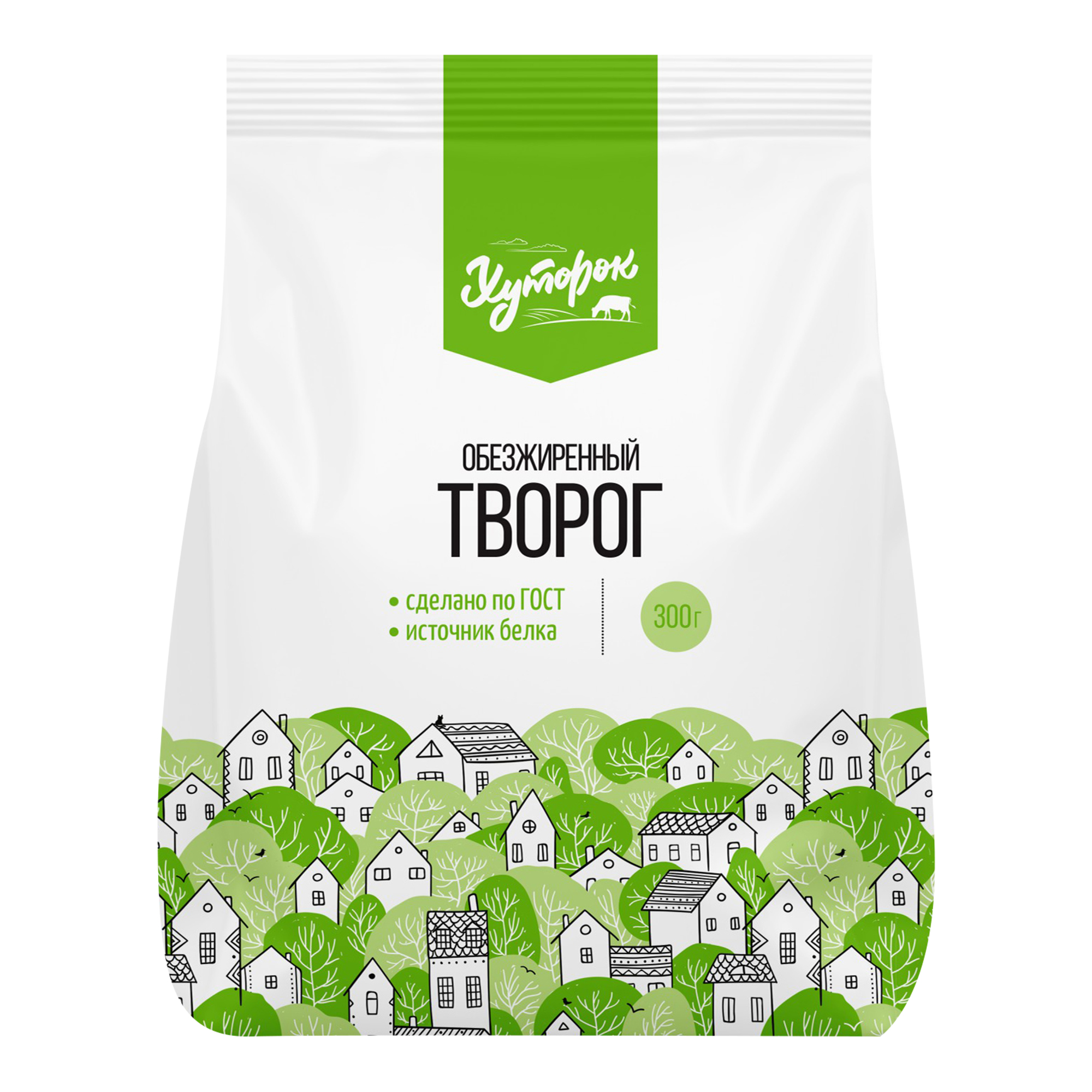 

Творог Хуторок обезжиренный 1,8% БЗМЖ 300 г
