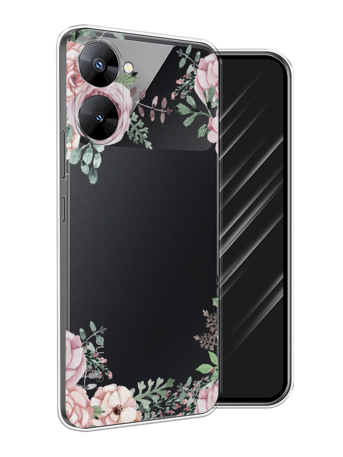 

Чехол Awog на Realme V30 5G/V30T 5G "Нежные розы акварель", Прозрачный;розовый;зеленый, 2513550-8