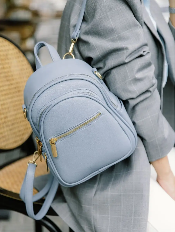 Сумка-рюкзак женская Zykov bags Mini голубая, 26x20x15 см