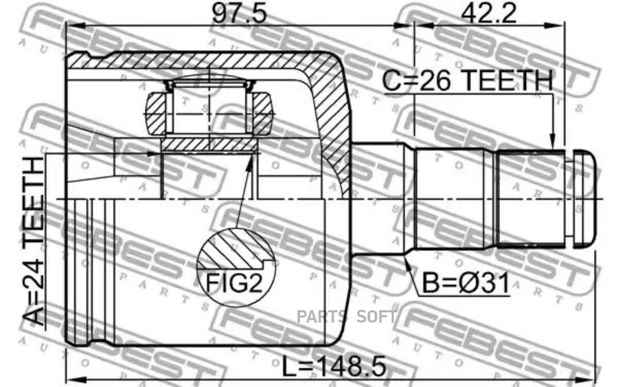 

Шарнирный комплект, приводной вал FEBEST 2711-S80ATLH
