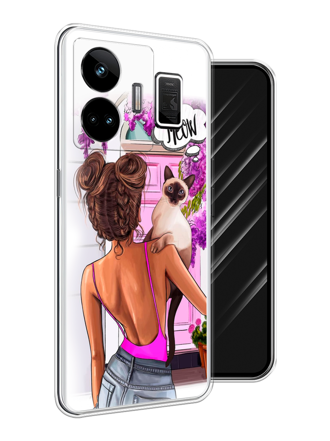 

Чехол Awog на Realme GT Neo 5 5G/GT 3 "Девушка с кошкой", Розовый;коричневый, 2513750-1