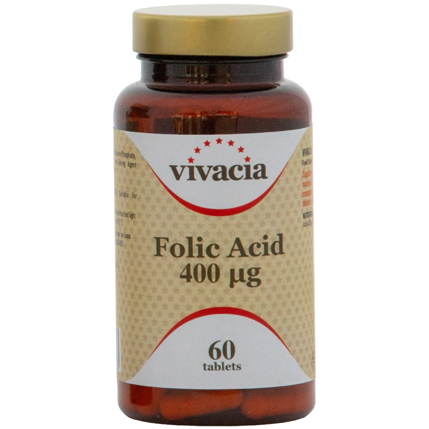 Фолиевая кислота таб 400 мкг 60 шт Вивация Vivacia Folic Acid
