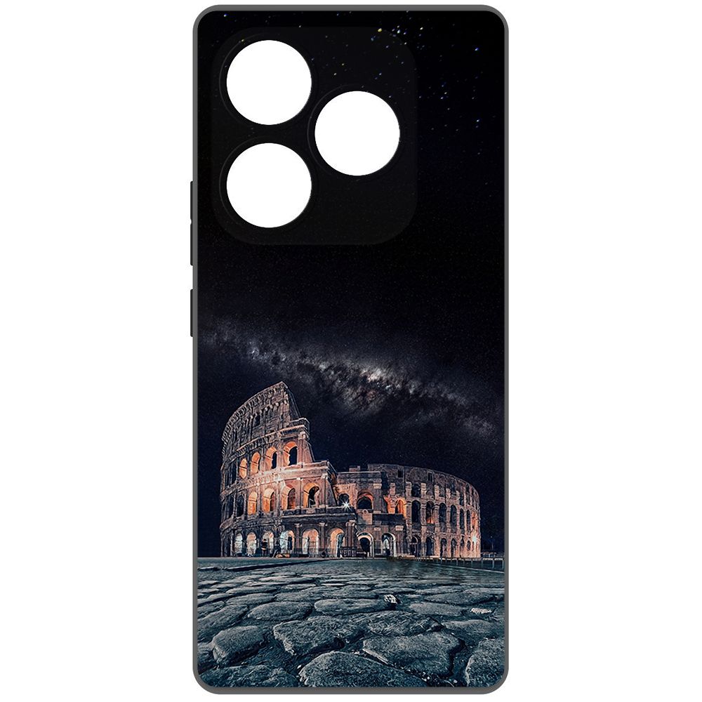 

Чехол-накладка Krutoff Soft Case Италия, Колизей для ITEL S23+ черный