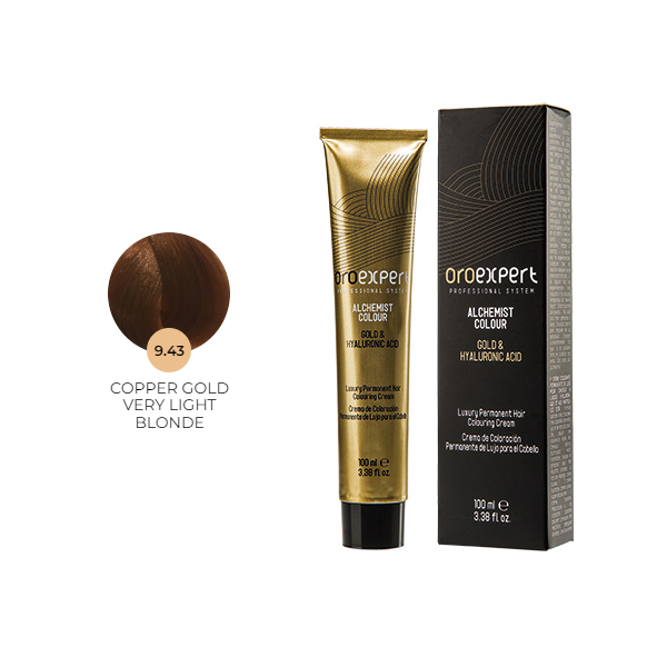 

9.43 МЕДНО-ЗОЛОТИСТЫЙ УЛЬТРАСВЕТЛЫЙ БЛОНД ALCHEMIST COLOUR COPPER GOLD VERY LIGHT BLONDE