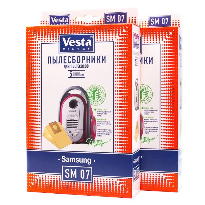 Пылесборник Vesta filter SM07 2 упак комплект пылесборников для clatronic evgo lg polar scarlett komforter