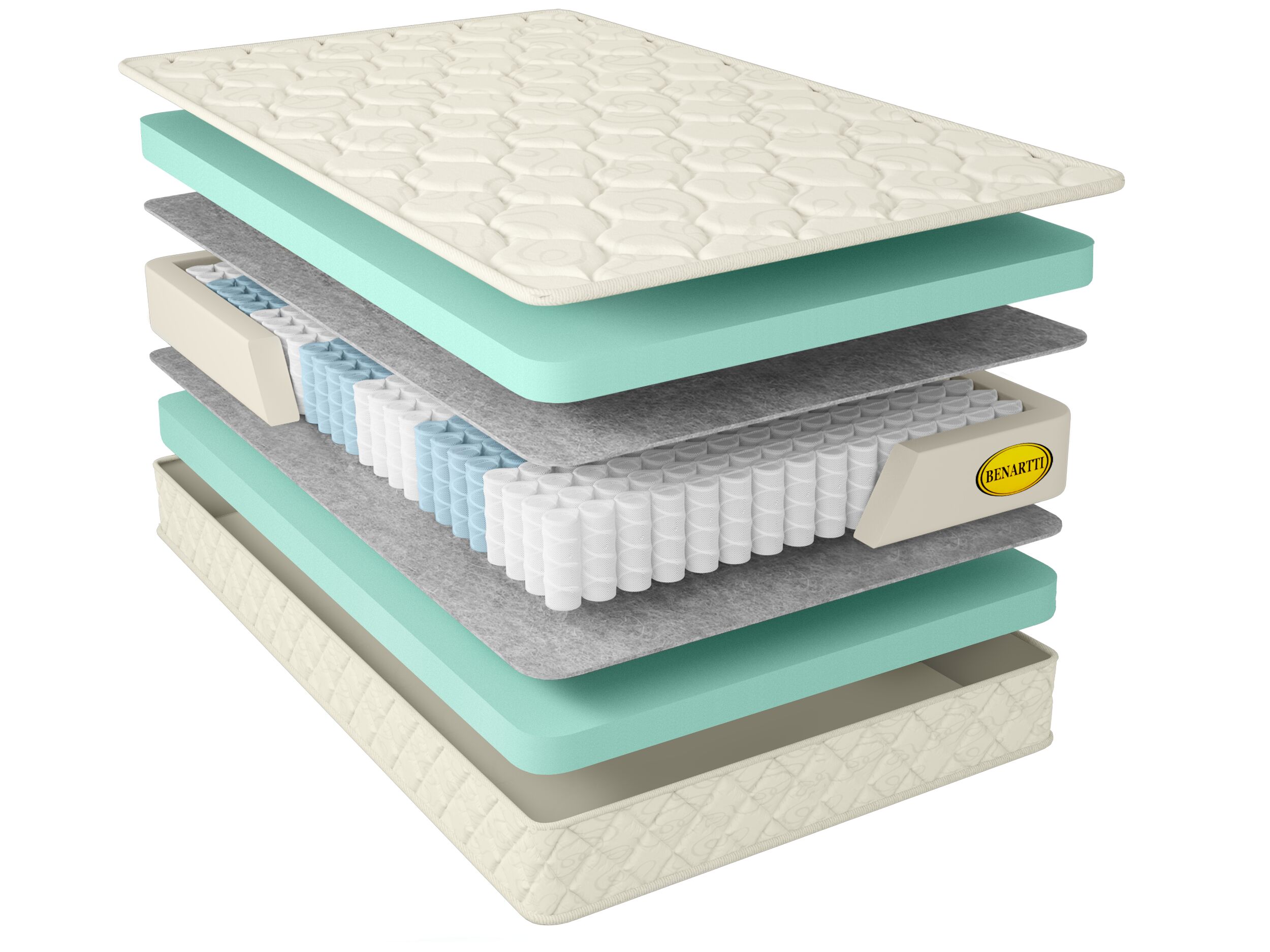 

Матрас Benartti Classic Mega S1000 185х186, Бежевый;белый;серый;серебристый, Classic Mega S1000