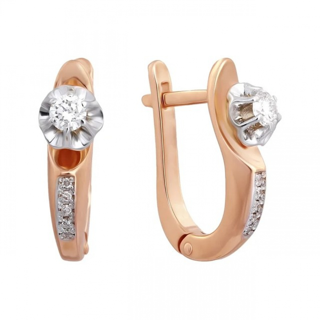 

Серьги из красного золота с бриллиантом Золото Дисконт 010721827, 010721827