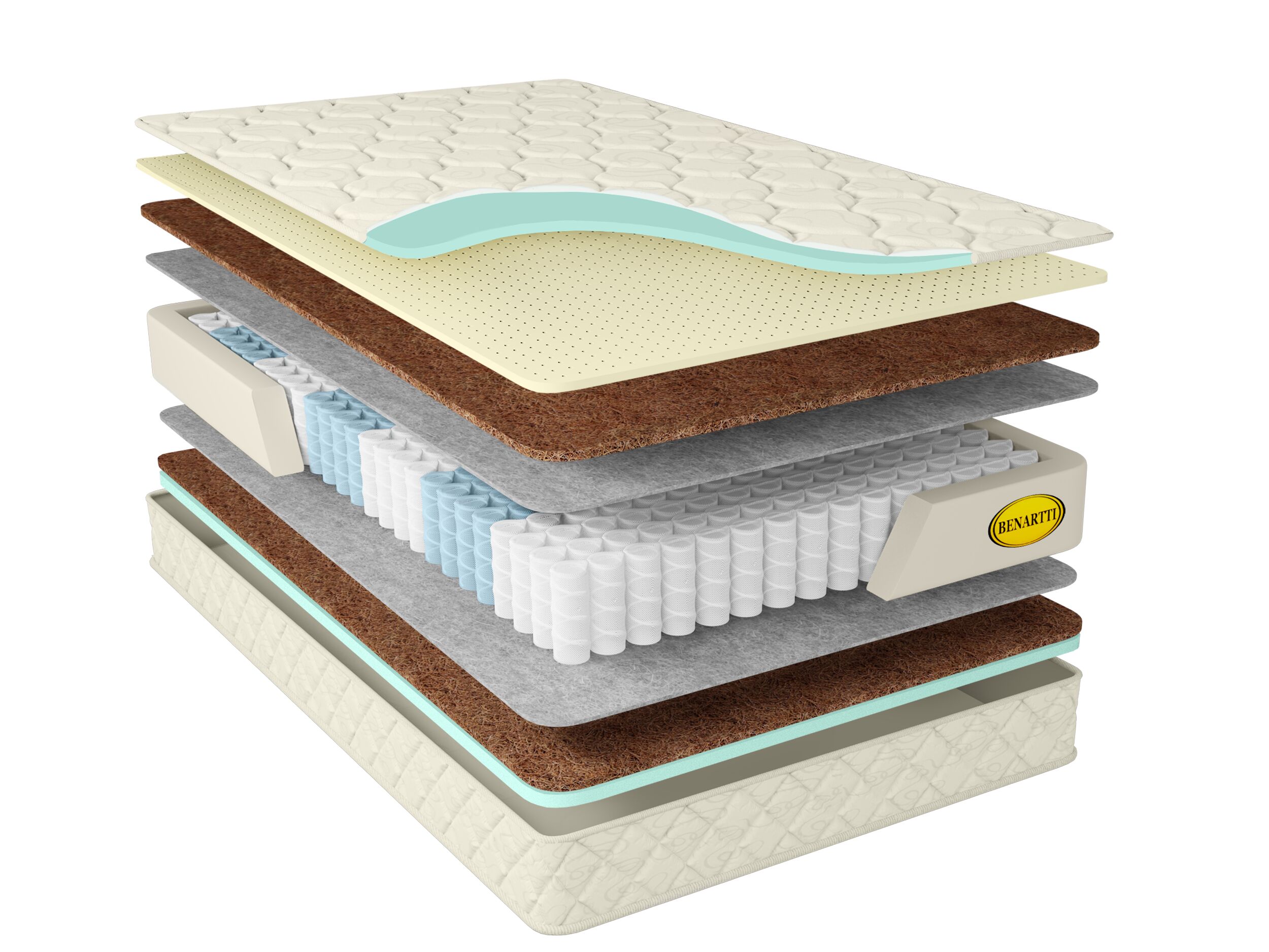 

Матрас Benartti Optimal Dream Duo S1000 65х200, Бежевый;белый;серый;серебристый, Optimal Duo S1000