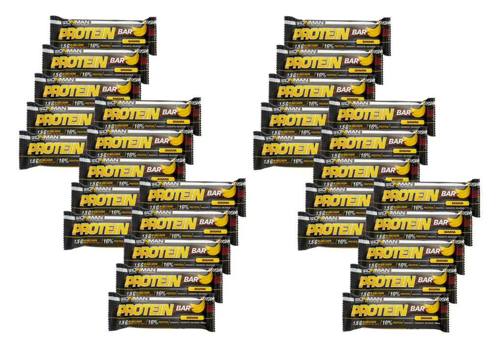 

IRONMAN Ironman, Protein bar с коллагеном, 30х50г (банан (в шоколаде)), Ironman, Protein bar с коллагеном, 30х50г (банан (в шоколаде))