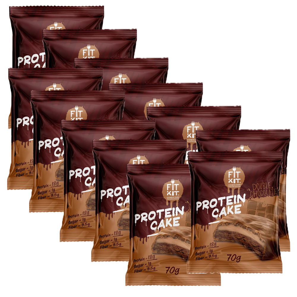 

Протеиновое печенье Fit Kit Protein Cake Двойной шоколад, 12 шт по 70 г, Fit Kit, Protein Cake, 12шт x 70г (Двойной шоколад)