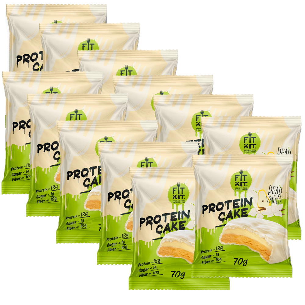 

Протеиновое печенье Fit Kit Protein Cake Груша-ваниль, 12 шт по 70 г, Fit Kit, Protein Cake, 12шт x 70г (Груша-ваниль)