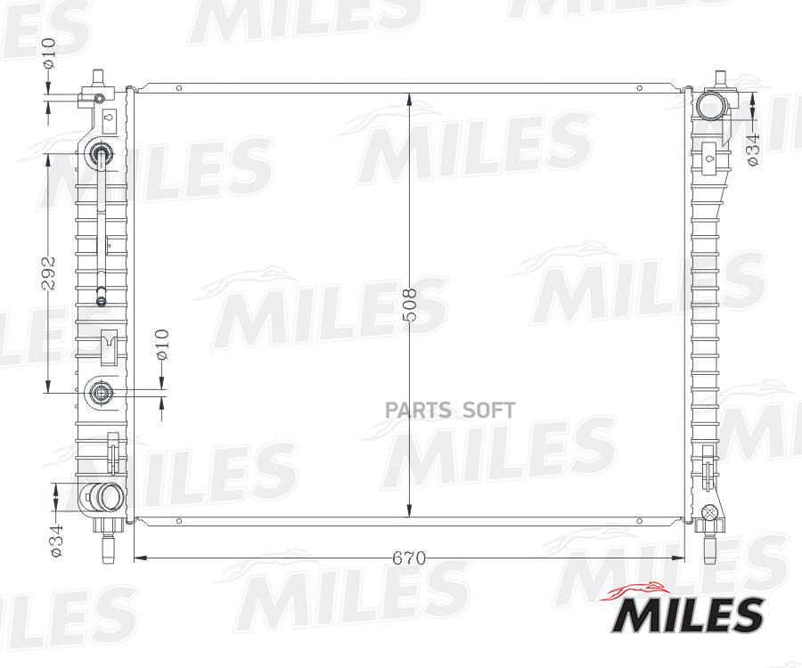 

MILES Радиатор охлаждения OPEL ANTARA/CAPTIVA 2.4-3.2 06- паяный