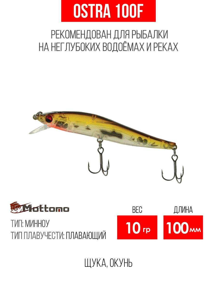 

Воблер Mottomo Ostra 100F 10g Col:F012 Ghost Vairon, Разноцветный, Ostra