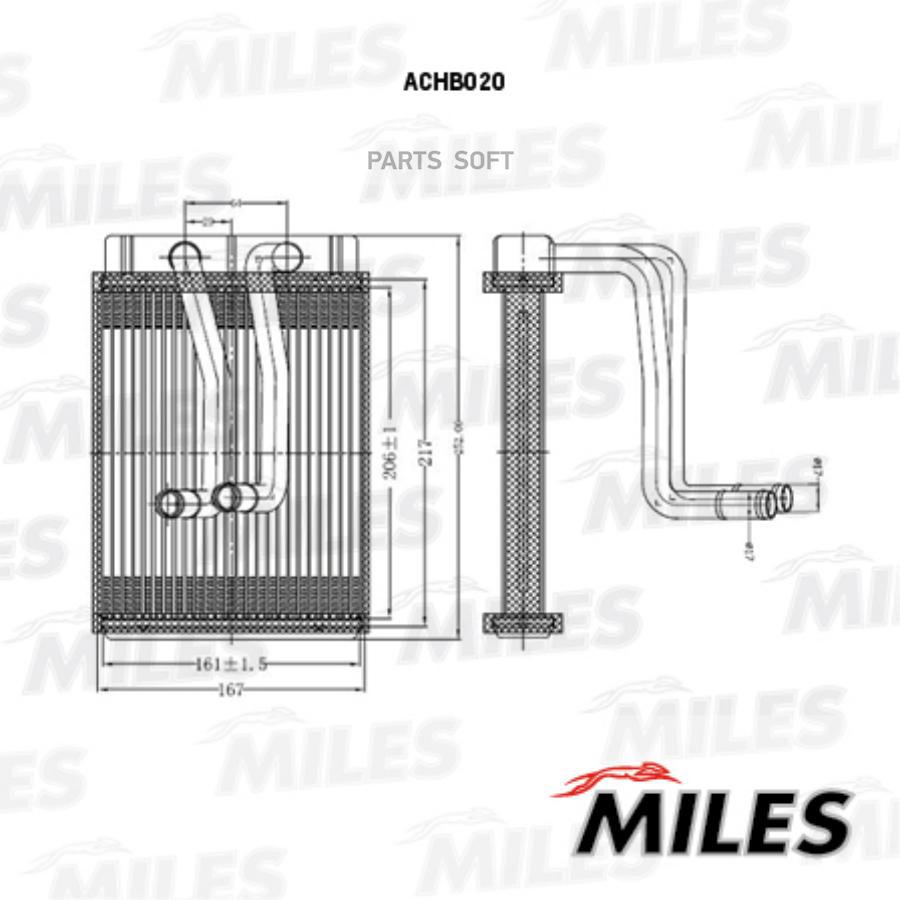 MILES Радиатор отопителя HYUNDAI SANTA FE 2.0/2.4/2.5/2.7 98-