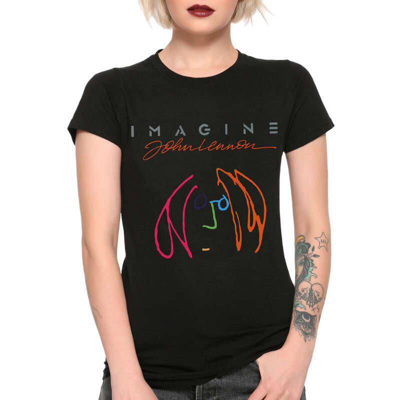 

Футболка женская Dream Shirts John Lennon - Imagine 987425111 черная 2XL, John Lennon - Imagine 987425111