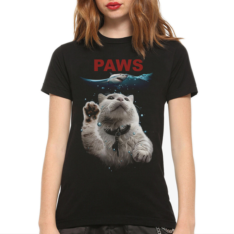 

Футболка женская Dream Shirts Котик - Челюсти 989454111 черная XL, Черный, Котик - Челюсти 989454111