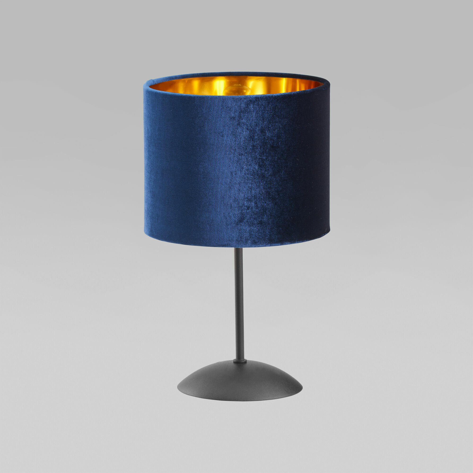 фото Настольная лампа с синим велюровым абажуром tk lighting 5278 tercino blue е27