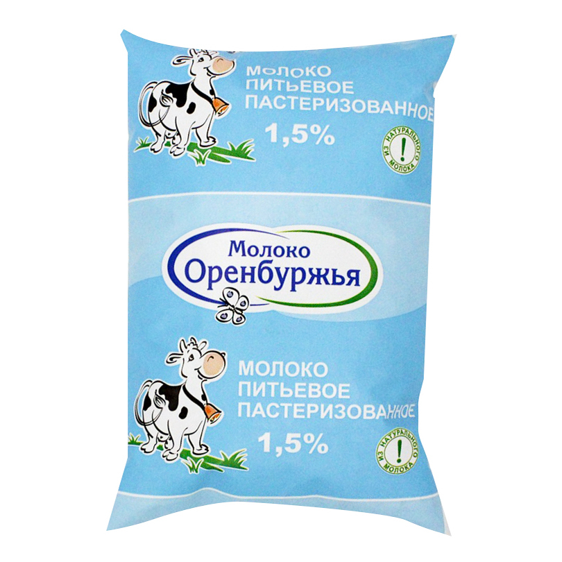 

Молоко Оренбуржья пастеризованное 1,5% 900 мл