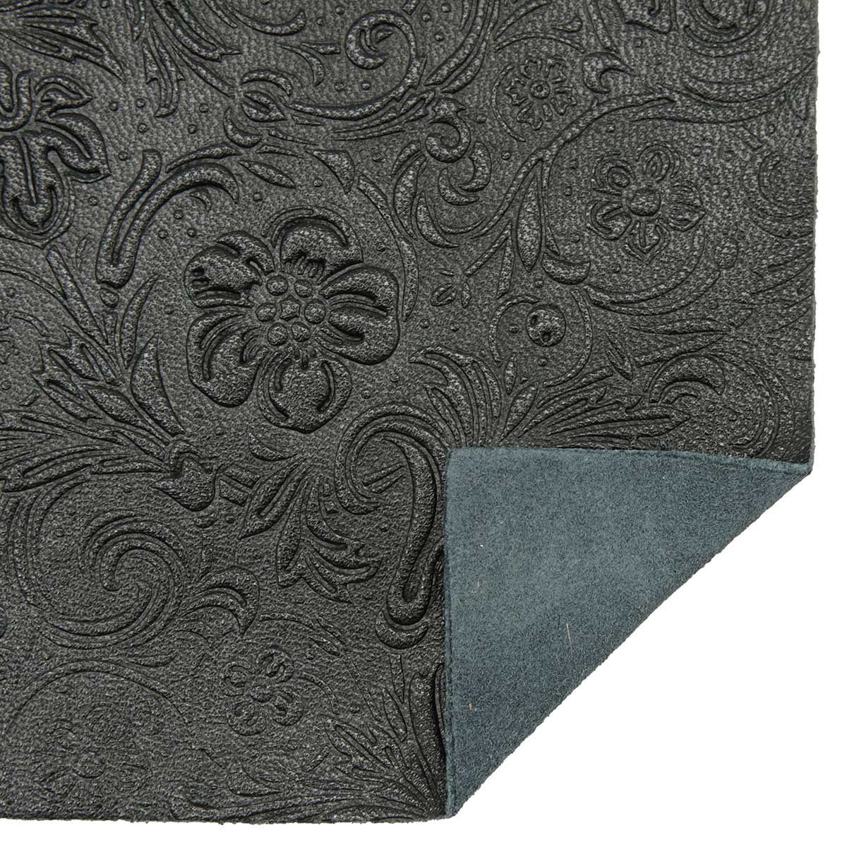 Кожа Галерея в листах фактурная А5 (21*14,8см) 7013, Русские узоры (01 чёрный)