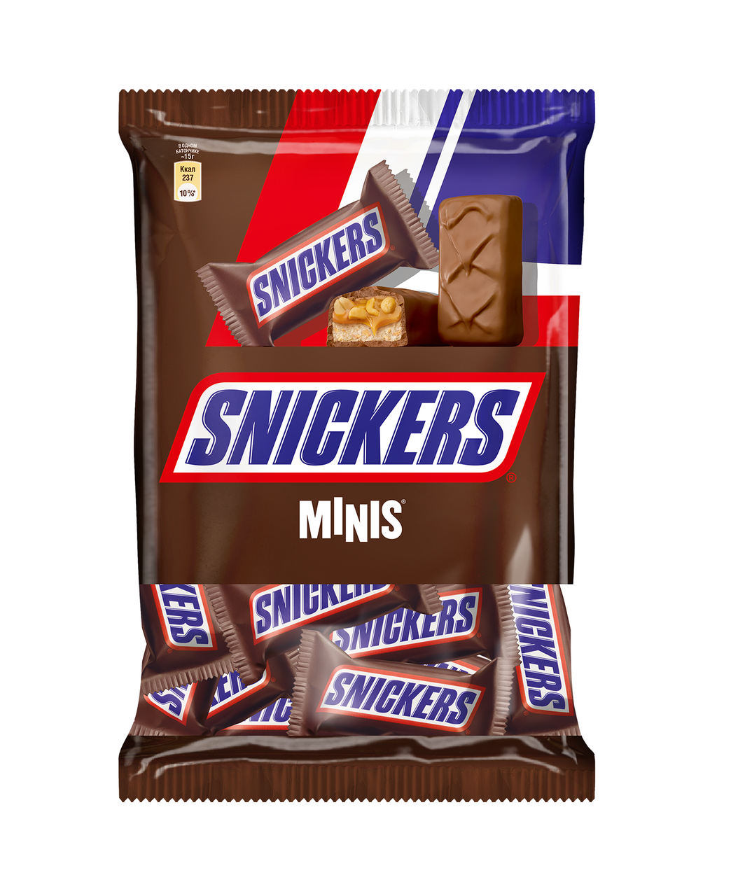 

Батончики Snickers Minis молочные с нугой-карамелью-арахисом