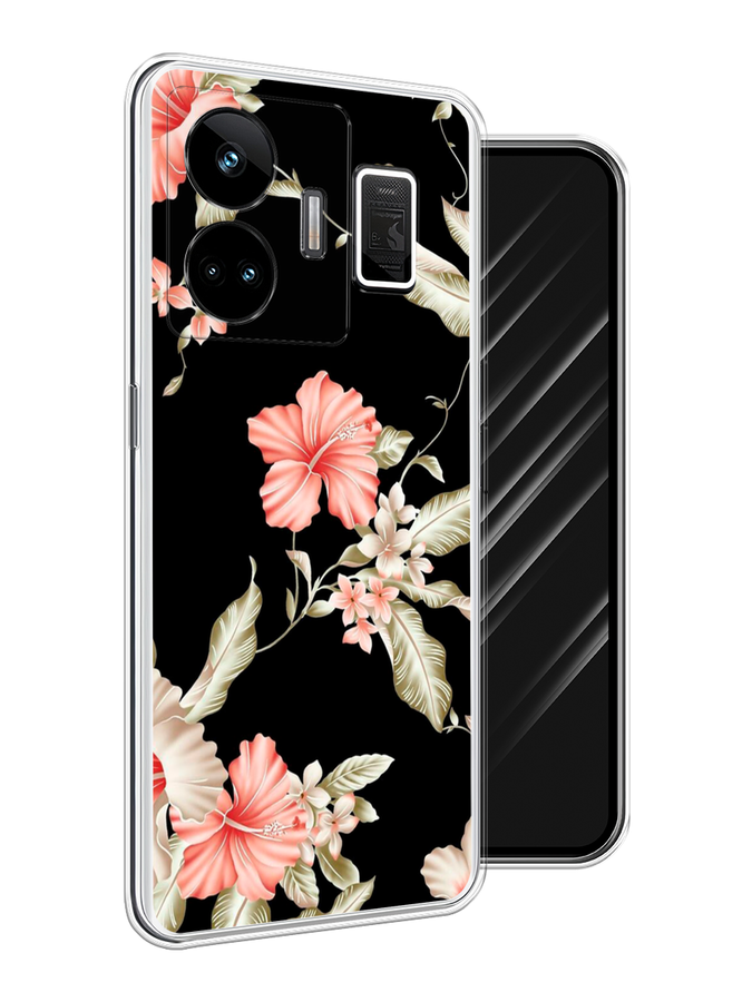 

Чехол Awog на Realme GT Neo 5 5G/GT 3 "Цветы на черном", Черный;розовый, 2513750-8