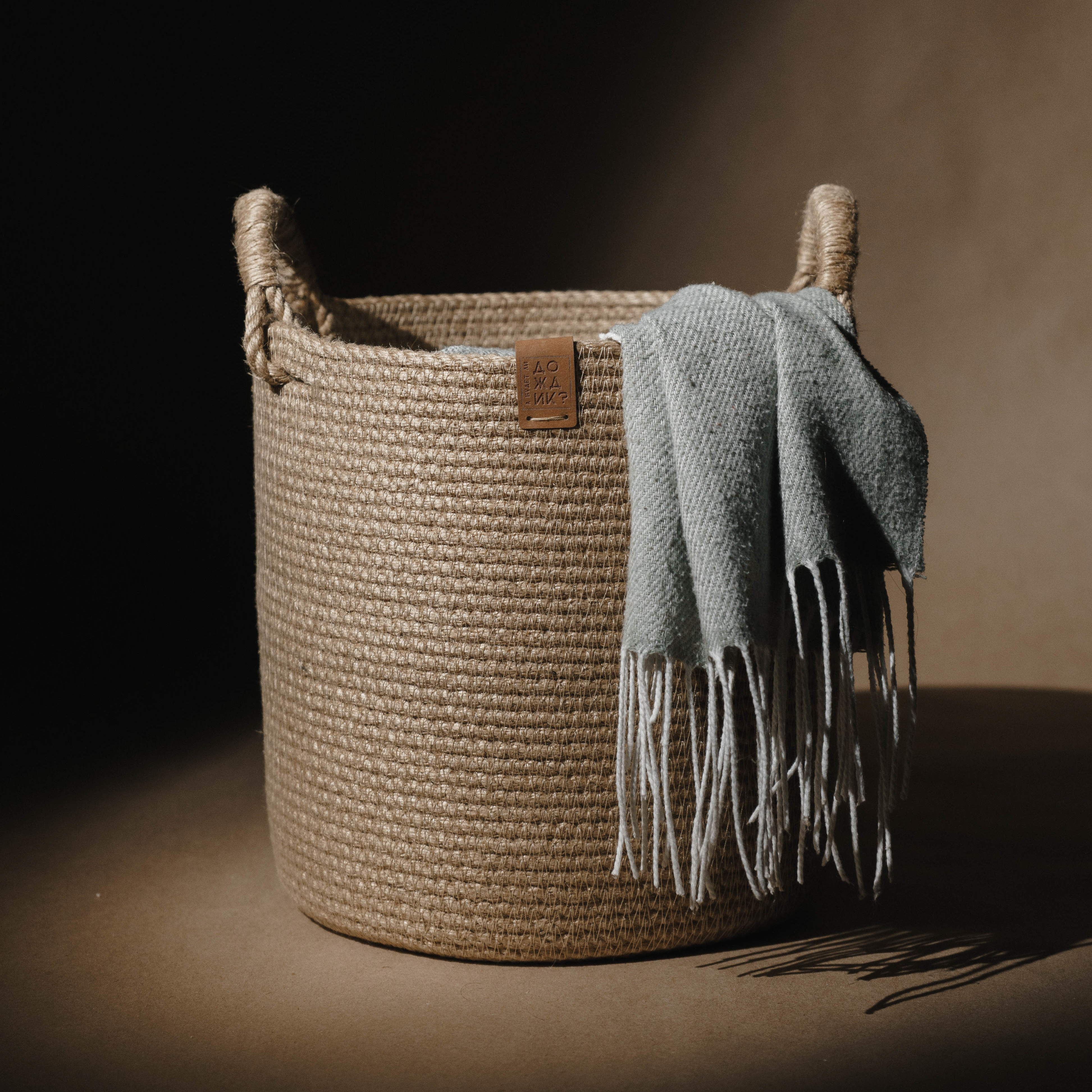 

Корзина bigbaskethand из джута, с ручками, Бежевый