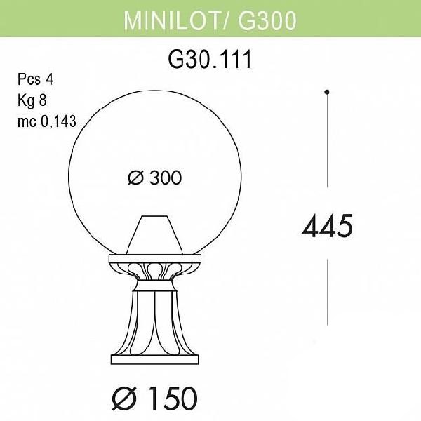 

Наземный фонарь Fumagalli Globe 300 G30.111.000.VXE27, Globe 300