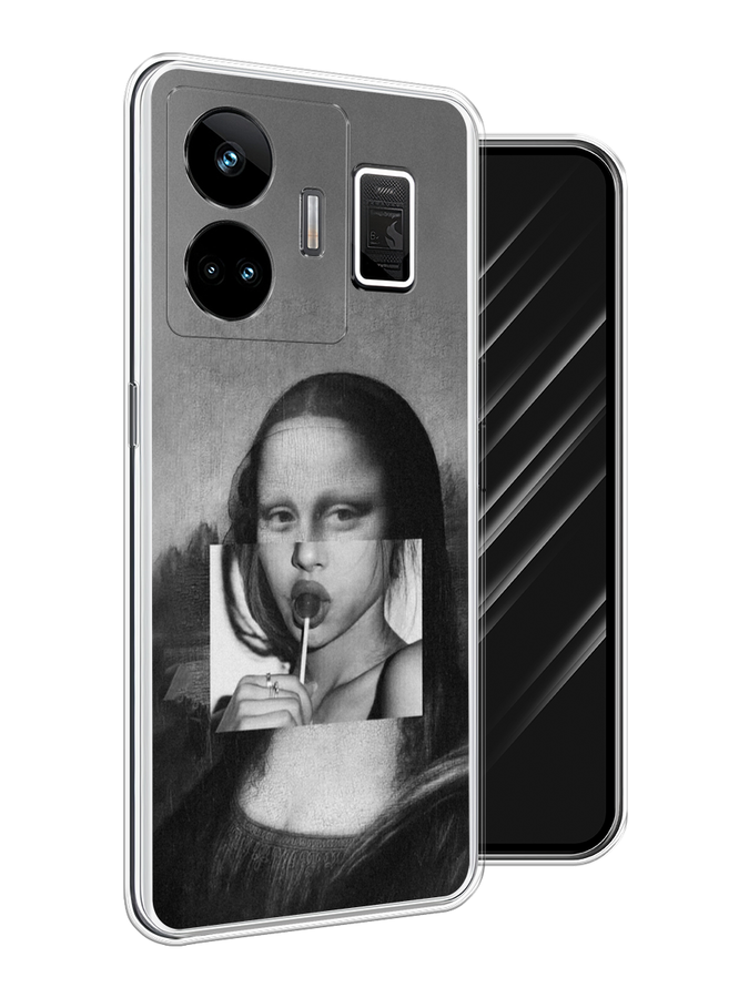 

Чехол Awog на Realme GT Neo 5 5G/GT 3 "Mona Lisa sucking lollipop", Серый, 2513750-9