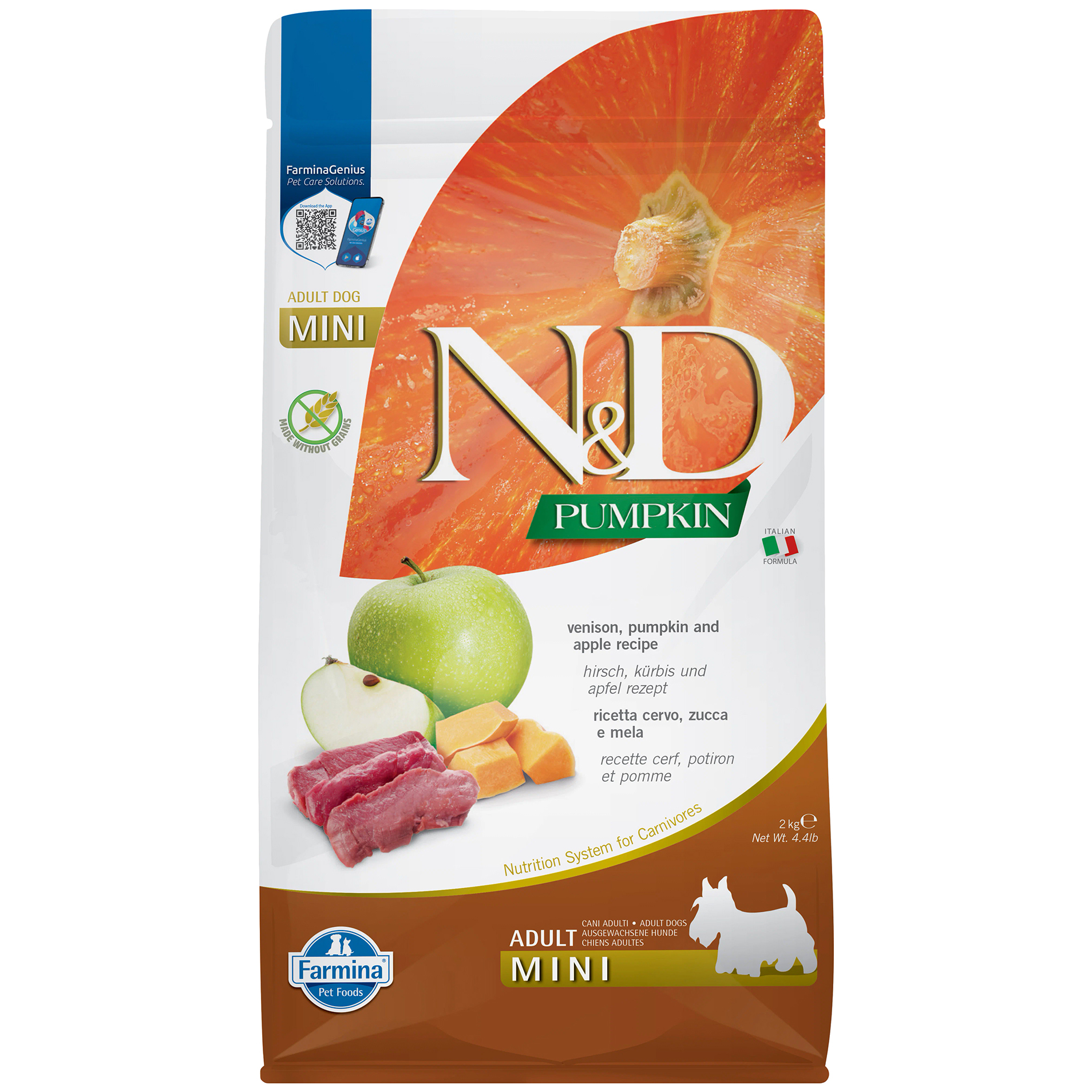 

Сухой корм для собак Farmina N&D, для мини пород, перепел, гранат и тыква, 2 кг