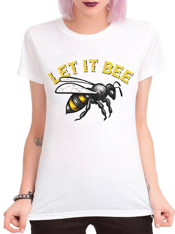 фото Футболка женская dream shirts let it bee белая 2xl