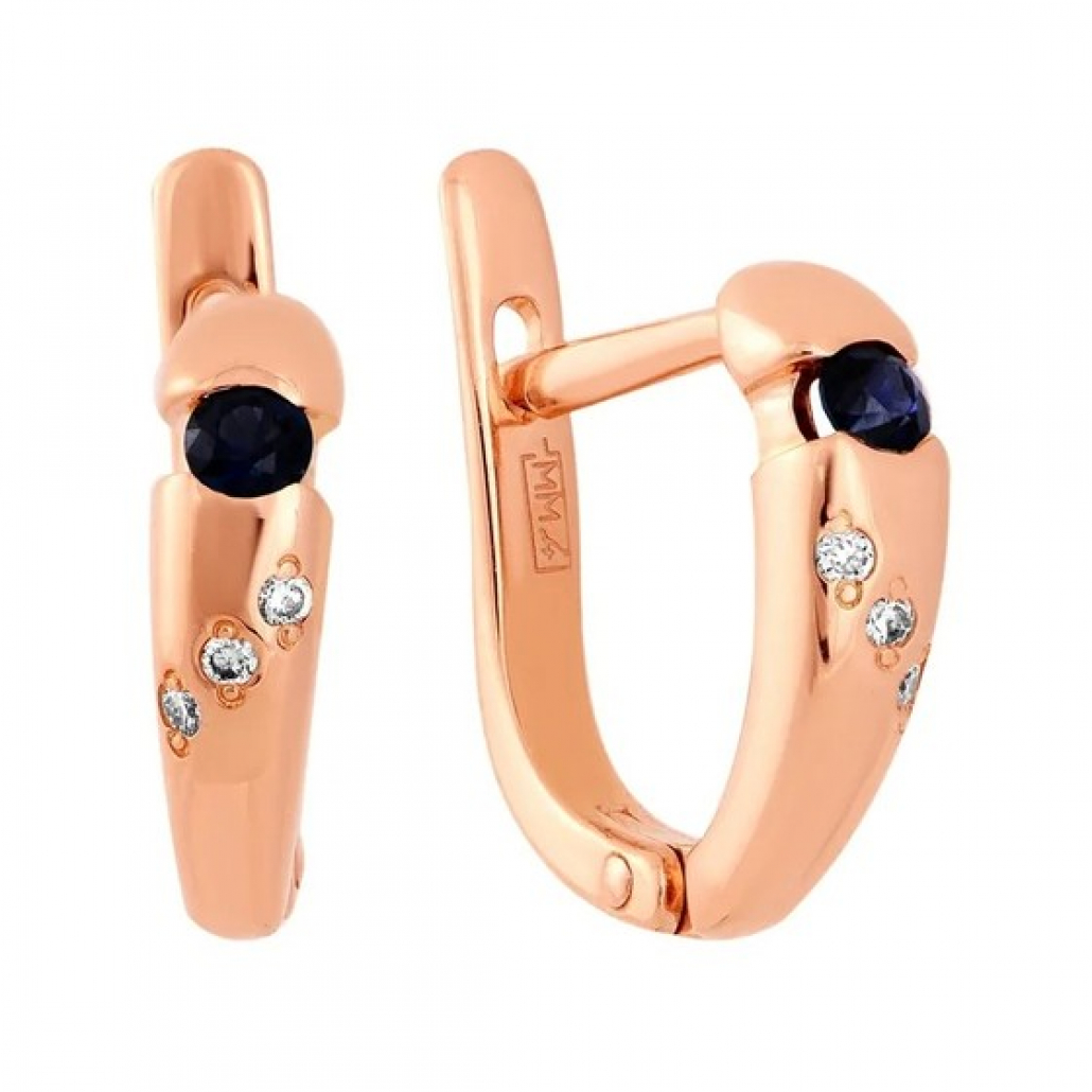 

Серьги из красного золота с бриллиантом Золото Дисконт 120821761, 120821761