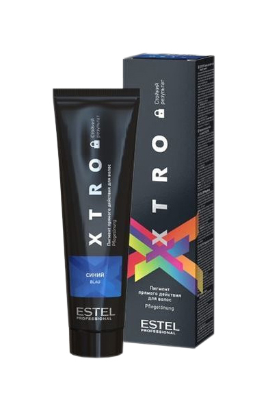 фото Краска для волос estel xtro пигмент прямого действия black синий 100 мл